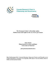 The European Union`s citizenship regime. Political and social rights