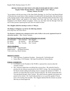 approval of minutes - West Long Branch School District