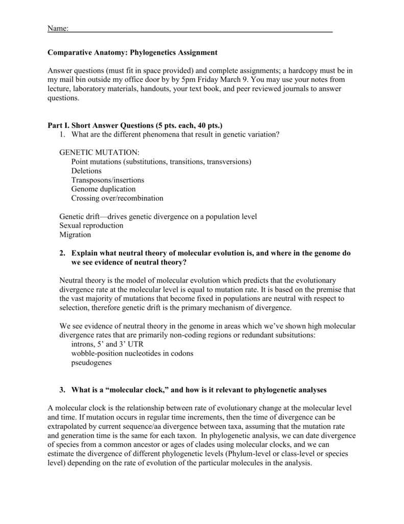 comparative-anatomy-phylogenetics-assignment