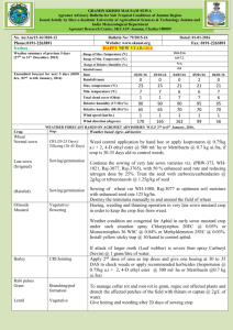 Agromet Advisory Bulletin for Sub Tropical Condition of Jammu