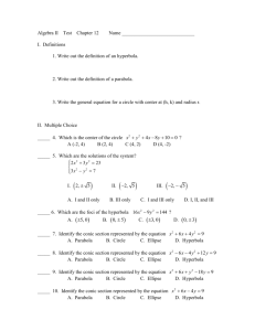 Algebra II Test Sections 12
