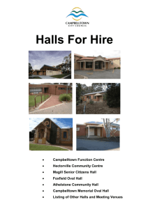 Halls for Hire Booklet 1 July 2015