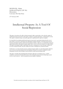 INTELLECTUAL PROPERTY RIGHTS AS A