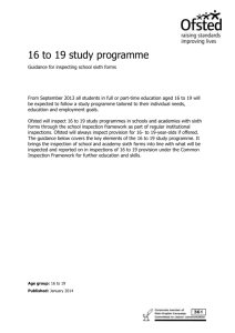 16-19 Study Programmes: Guidance For Inspectors