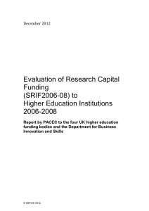 Evaluation of Research Capital Funding to Higher Education
