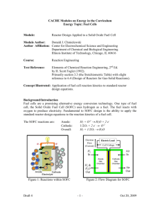Module 24: Reactor Design Applied to a Solid Oxide Fuel Cell