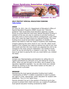 Protect Sepcial Education Funding
