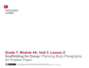 Grade 7: Module 4A: Unit 3: Lesson 2 Scaffolding for Essay