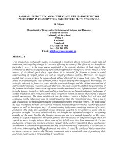 rainfall prediction, management and utilization for crop