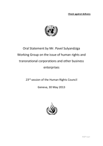 Statement by the WG on the issue of human rights and transnational