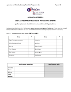 Academy application form