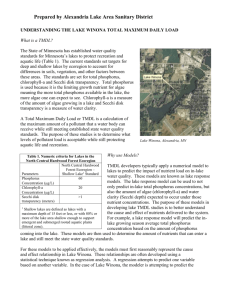 Lake Winona TMDL Model Fact Sheet 05.10.10