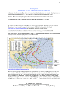 Investigation: Weather and the Bay: Exploring NOAA Hurricane Data