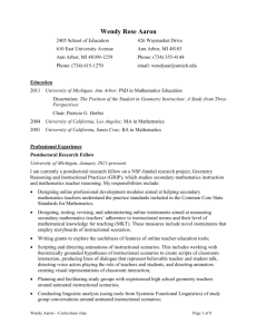 CV notes - College of Education