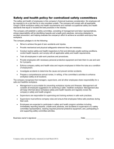 A safety-committee-evaluation checklist