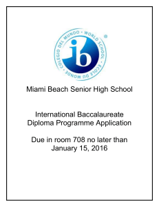 IB APPLICATION Class of 2018 - Miami Beach Senior High School