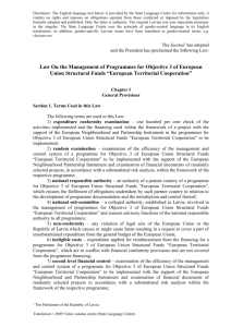 Law On the Management of Programmes for Objective 3 of