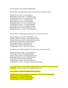 ART 309 Observation Schedules SPRING 2010 Martha Willi Blue