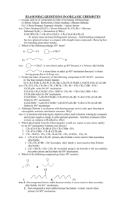 REASONING QUESTIONS IN ORGANIC CHEMISTRY