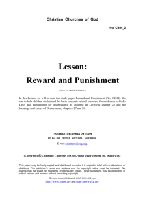 Reward and Punishment - Christian Churches of God