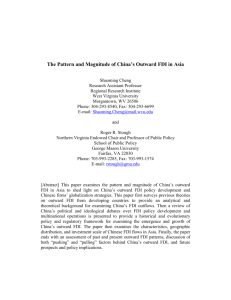 The Pattern and Magnitude of China`s Outward FDI in Asia