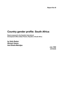 Country gender analysis: