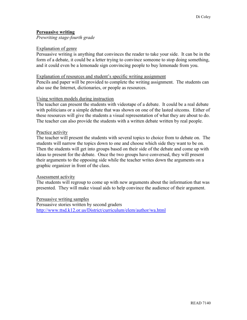 Persuasive Writing Samples Master Of Template Document