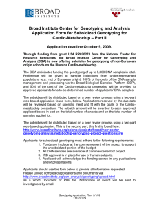 Broad/NCRR Center for Genotyping and Analysis