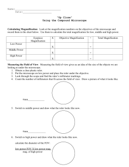 Microscope Calculations Worksheet
