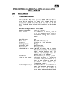 specification for 2000hp ac draw works, drives and controls