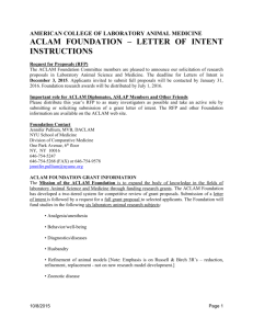 Letter of Intent Instructions - American College of Laboratory Animal