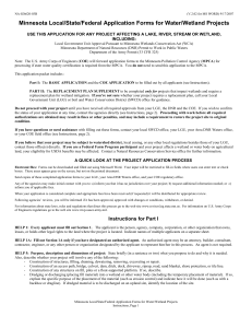 Minnesota Local/State/Federal Application Forms for Water/Wetland