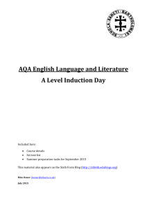 Engl Lang Lit Induction Day Booklet and