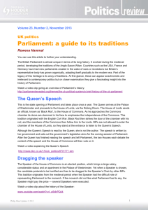 UK politics: Parliament — a guide to its traditions