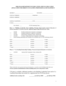 Co-Teaching 2008-09 Registration Form