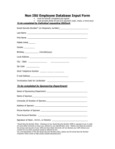 Non ISU Employee Data Base Input Form - ISU Card