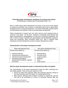Promoting player development: Guidelines for parents and coaches