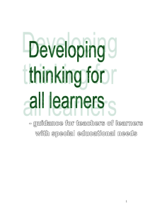 Developing Thinking for all learners