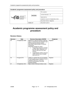 Academic programme assessment policy and procedure