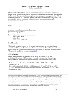 Prior Authorization Letter for Cardiac Devices