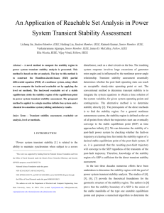 An application of reachable set analysis in power system transient