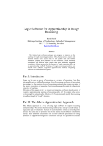 Logic software for apprenticeship in rough reasoning. In