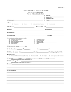 Site Inventory Form (Idaho) - Lewiston Independent School District #1
