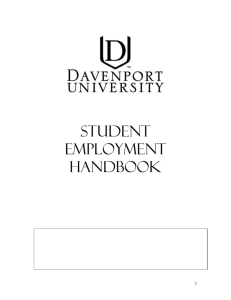 STUDENT EMPLOYMENT HANDBOOK Table of contents