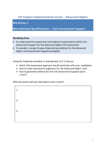 Unit Assessment Support