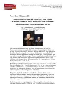 News release: 20 January 2011 - Shakespeare Birthplace Trust