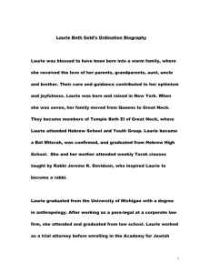Laurie Beth Gold`s Ordination Biography