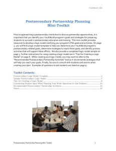 Postsecondary Partnership Planning Mini Toolkit