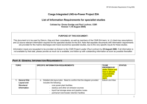 General Information Requirements, submitted to Eskom & iGas, 10