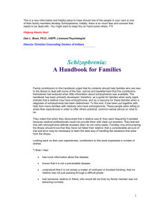 Schizophrenia: A Handbook for Families